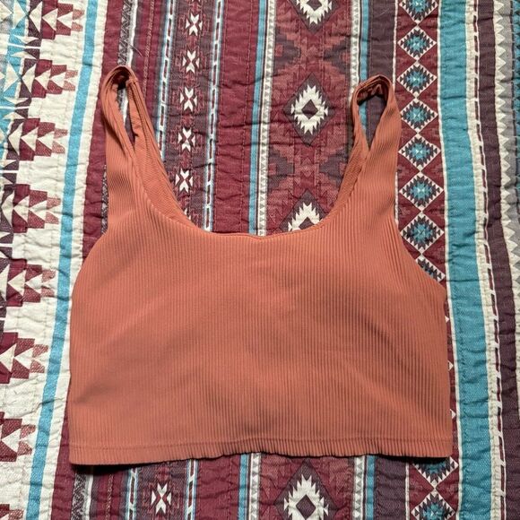 Athleta orange sports bra crop tank size small - Picture 1 of 3